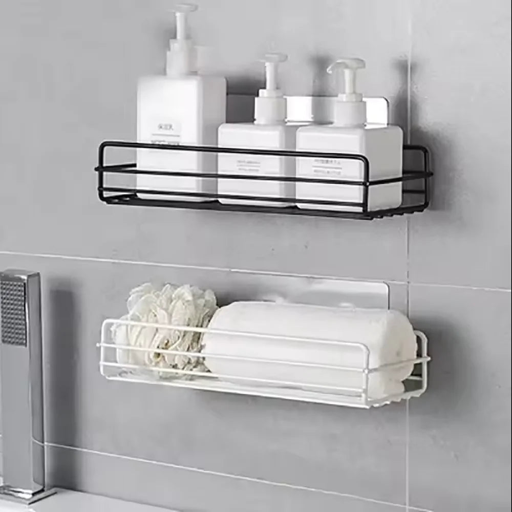 Estante de almacenamiento para baño esquinero de acero inoxidable, estante de almacenamiento para baño no perforado, trípode para inodoro y baño, estante montado en la pared