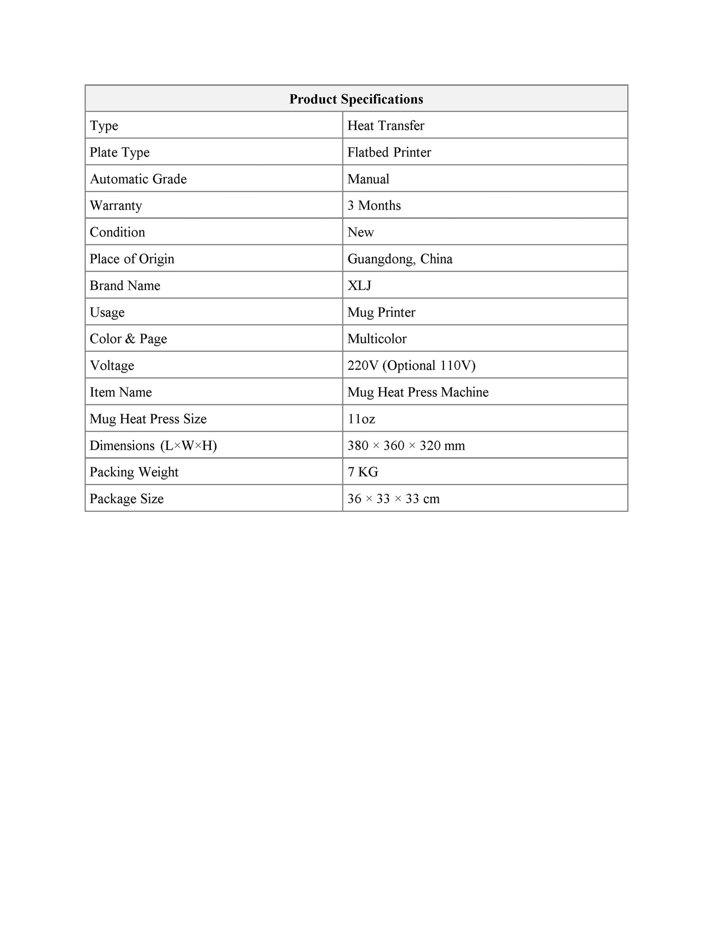 Prensa de calor para tazas XLJ, máquina de sublimación de vasos de 11oz, 110V/220V, impresión de tazas DIY para tazas recubiertas en blanco