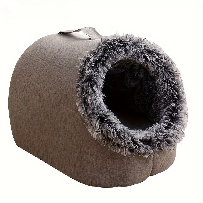 Cama portátil para gatos con asa, cama para mascotas de poliéster con aislamiento grueso, cama para perros/cama para gatos/cama para perros/cama para gatos/divano cani