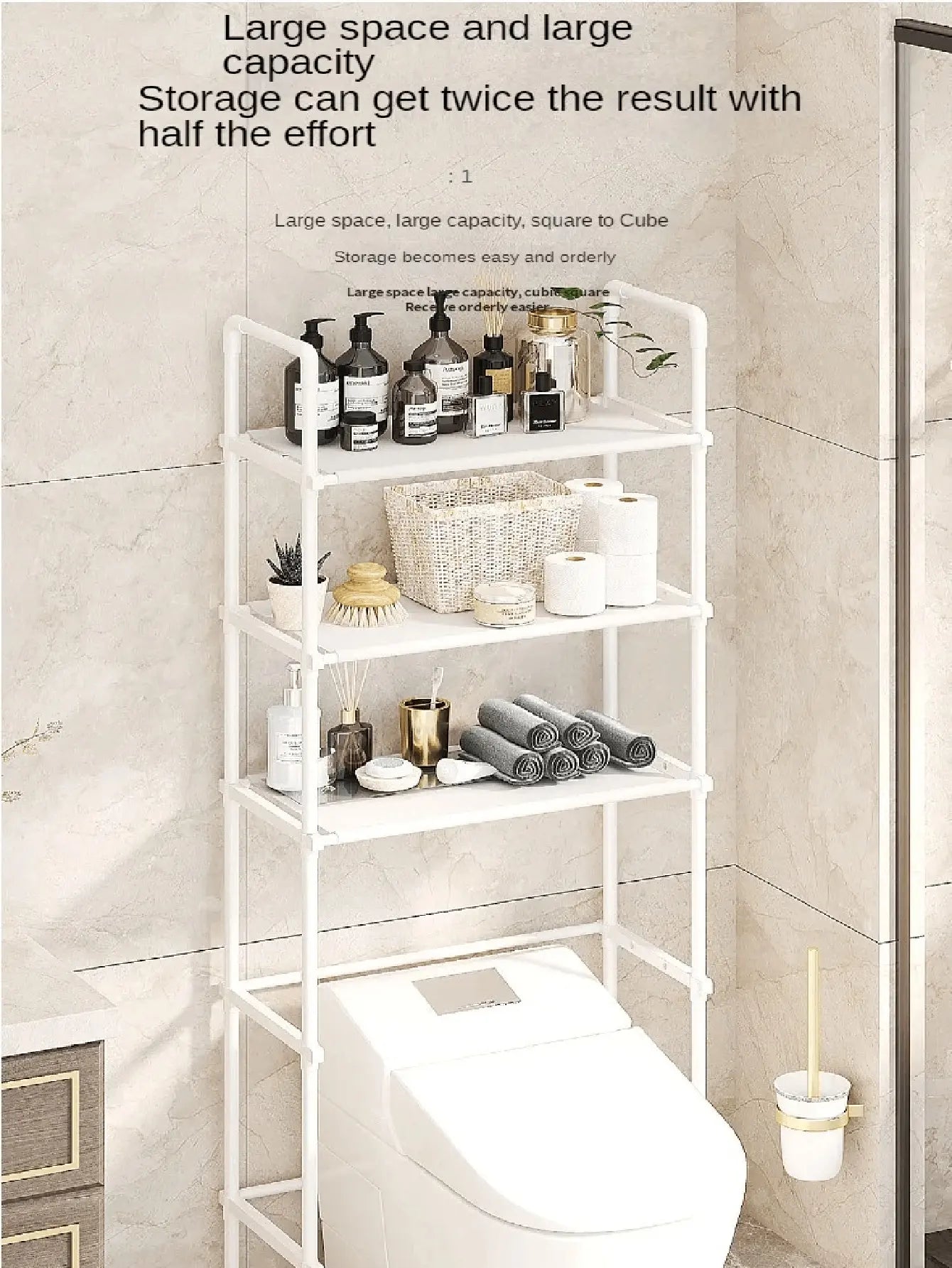 Estante para Ahorro de Espacio para Baño, 3 niveles