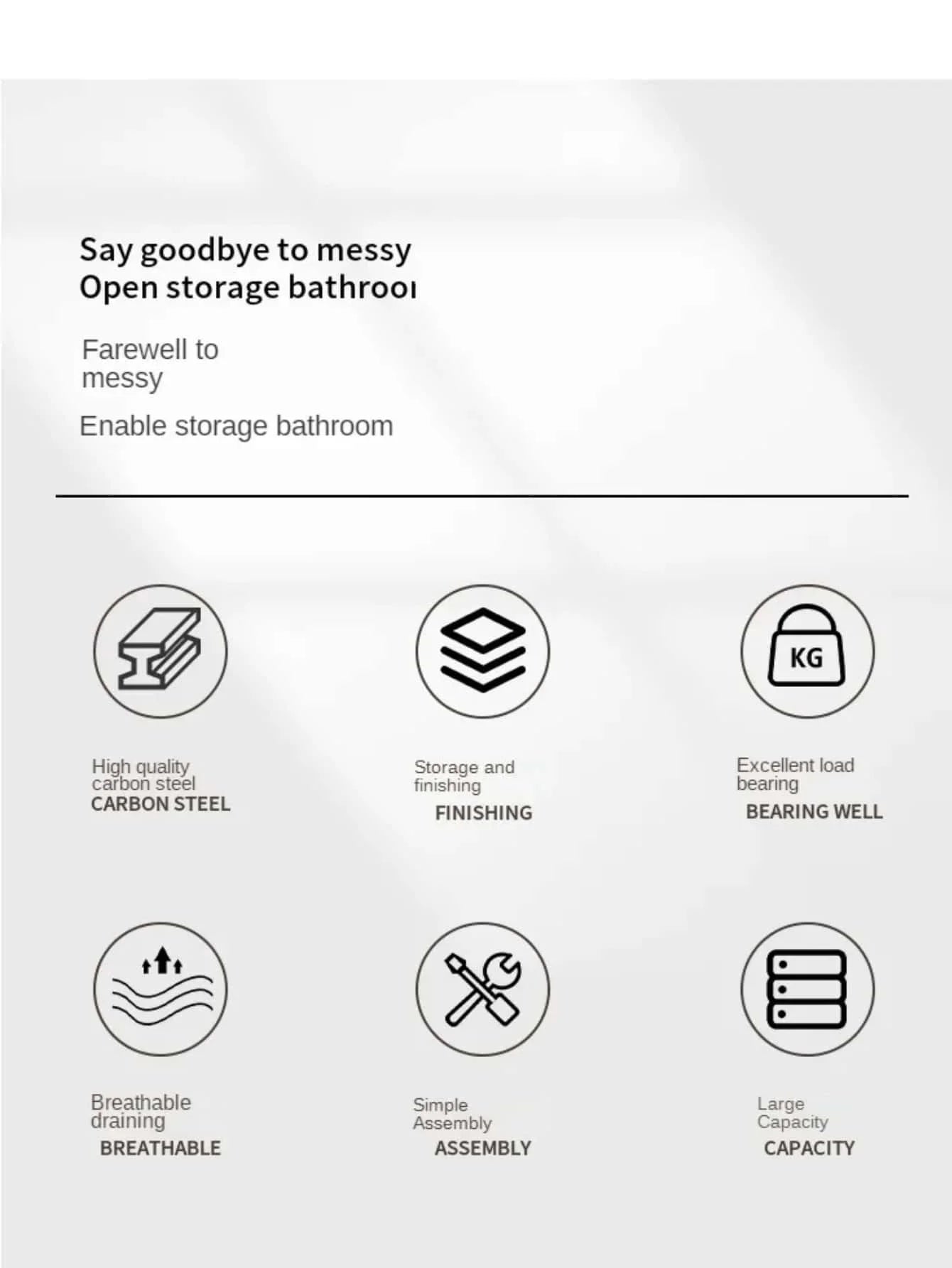 Estante para Ahorro de Espacio para Baño, 3 niveles