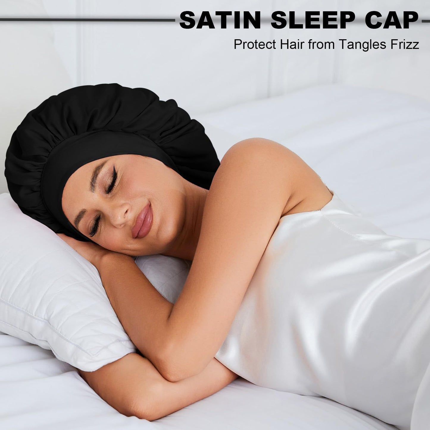 Gorro de Satén de Doble Capa para Dormir – Reversible y Suave para el Cuidado del Cabello