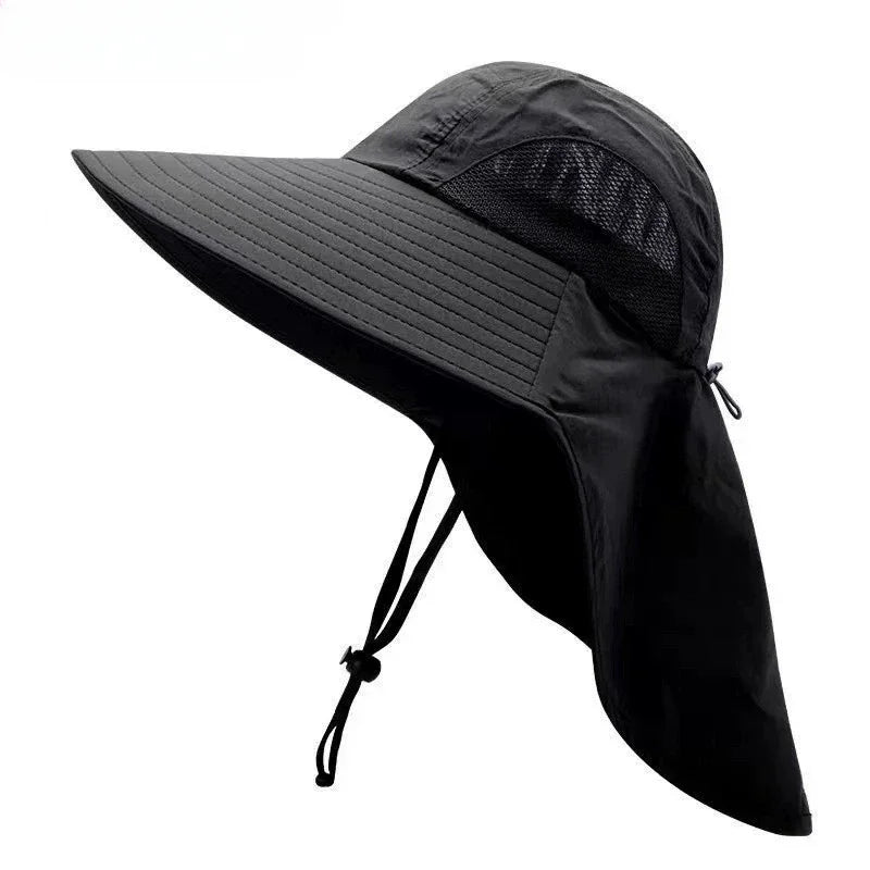 Gorro de pescador impermeable para verano, gorro con protección solar para senderismo al aire libre, pesca, ciclismo, alero grande, protección para el cuello, 1/2/4 Uds.