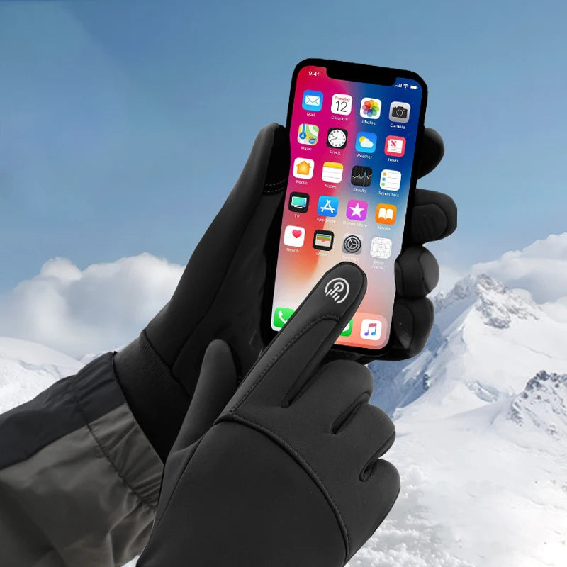 Guantes cálidos impermeables para invierno, guantes para deportes al aire libre a prueba de viento con pantalla táctil para hombres y mujeres, senderismo, ciclismo, pesca, esquí