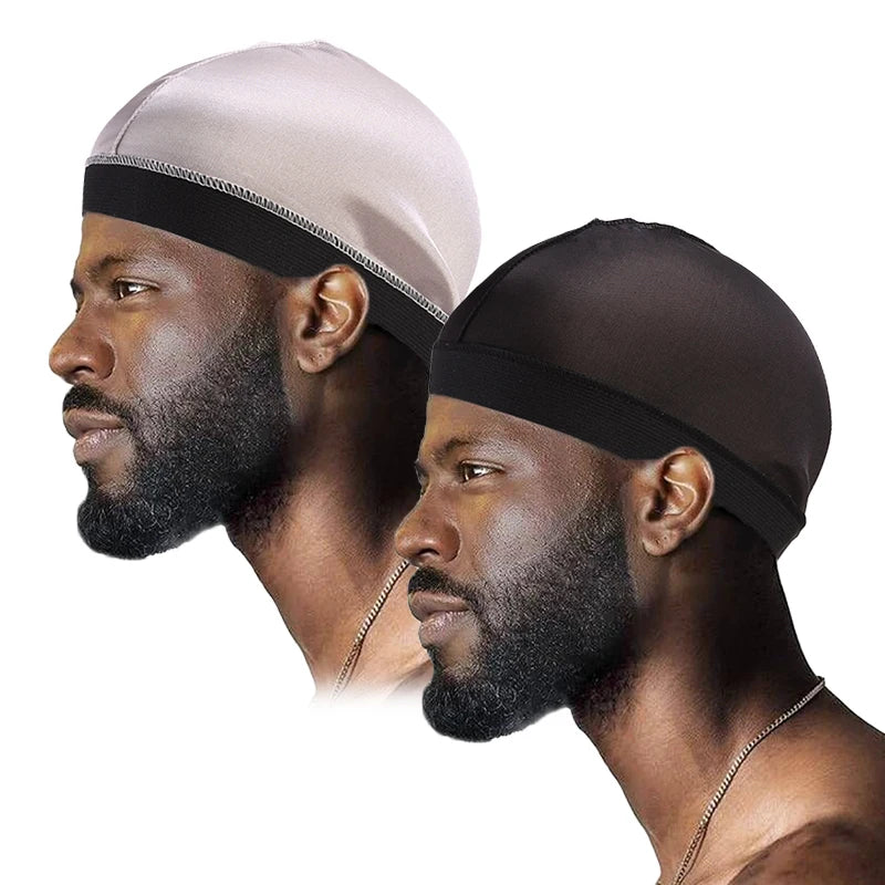 2 unids/lote, gorro ondulado de cúpula sedosa, pañuelos elásticos, gorro de peluca Unisex, cubierta para la cabeza para dormir durante la noche, gorro para quimio para pérdida de cabello contra el cáncer, accesorios para