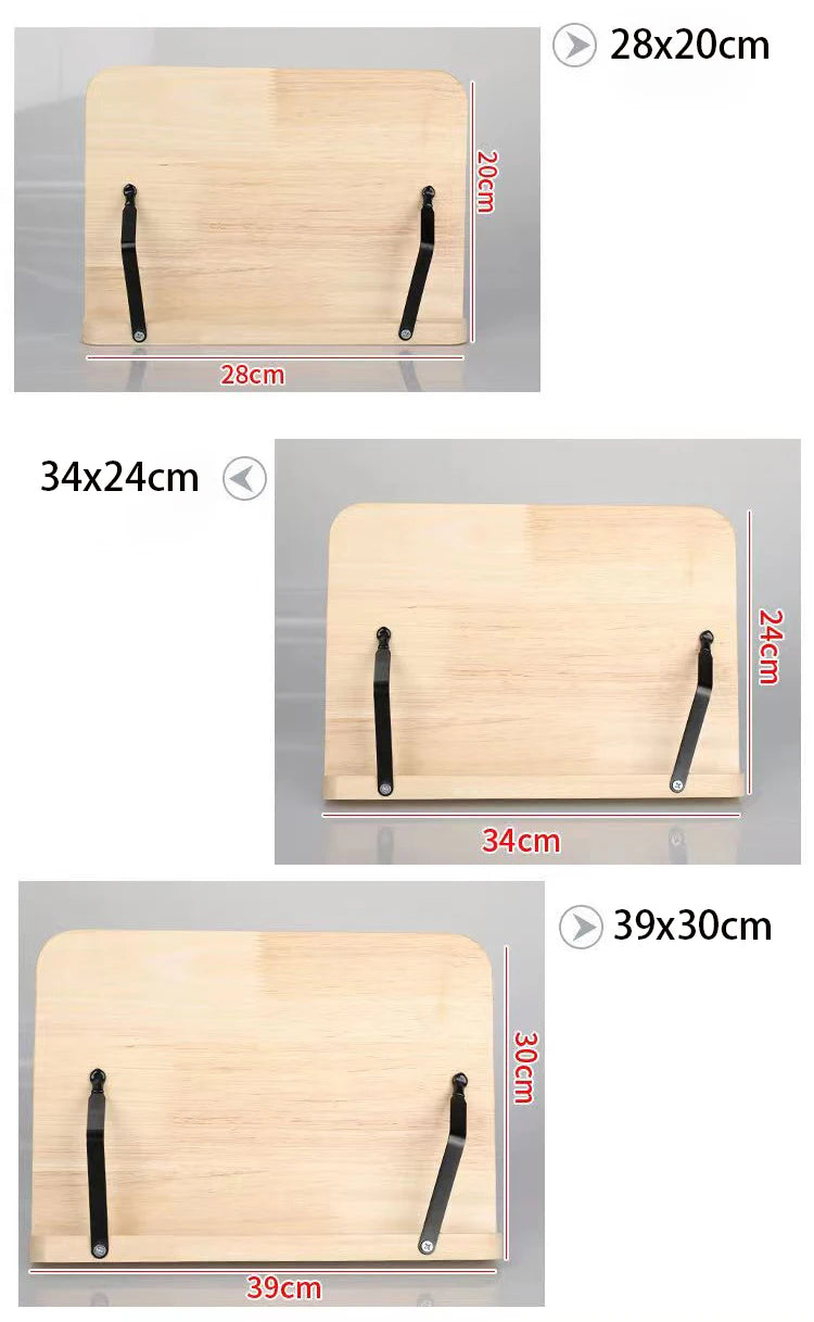 Bandeja de Soporte de Libros Ajustable y Portátil – Clips de Página para Lectura y Cocina