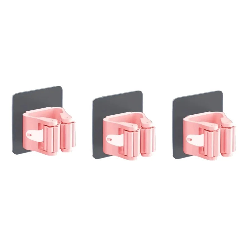 Soporte de acrílico para fregona y escoba montado en la pared, organizador para el Hogar, baño, jardín, cocina, garaje, 3 piezas