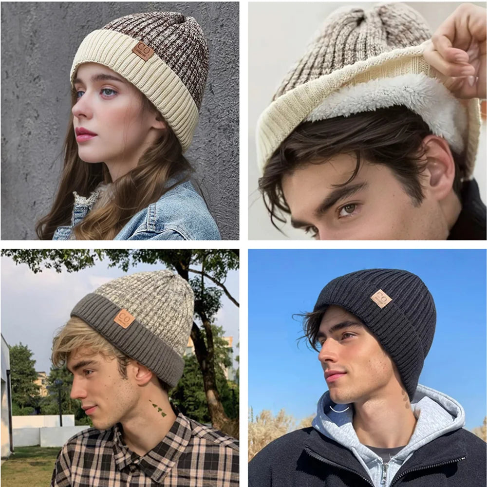 Sombrero de Invierno Unisex de Dos Tonos – Cálido, Elegante y Moderno