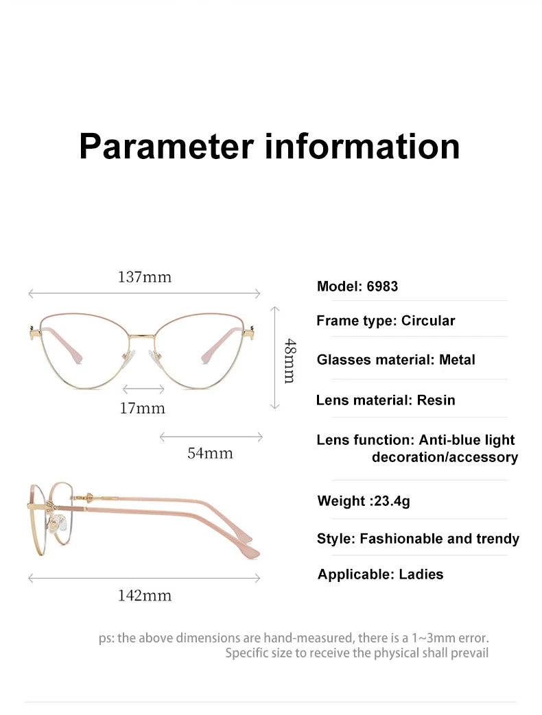 VICKY, nueva moda, Simple, ojo de gato, diseño de marco personalizado, gafas de lectura antiluz azul para mujer, prescripción personalizable