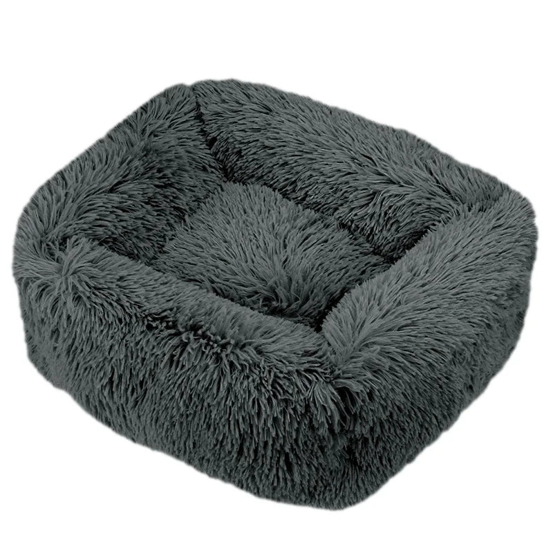 Cama rectangular de felpa para perros, estera cálida de invierno, cama para perros y gatos pequeños, medianos y grandes, perrera, cojín para gatos, accesorios para sofá para mascotas
