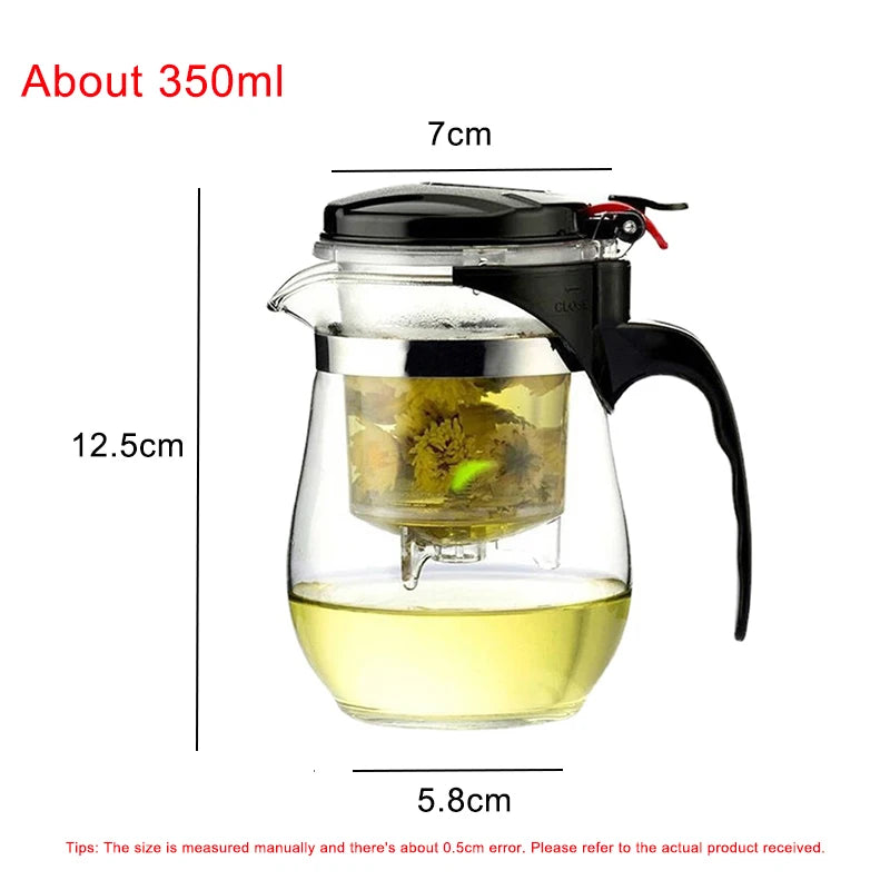 Tetera de cristal resistente al calor de alta calidad, juego de té chino kung fu, tetera Puer, tetera de café, tetera de cristal, práctica tetera de oficina
