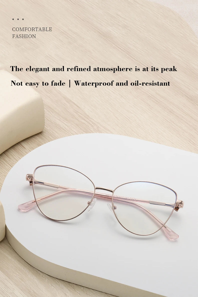 VICKY, nueva moda, Simple, ojo de gato, diseño de marco personalizado, gafas de lectura antiluz azul para mujer, prescripción personalizable