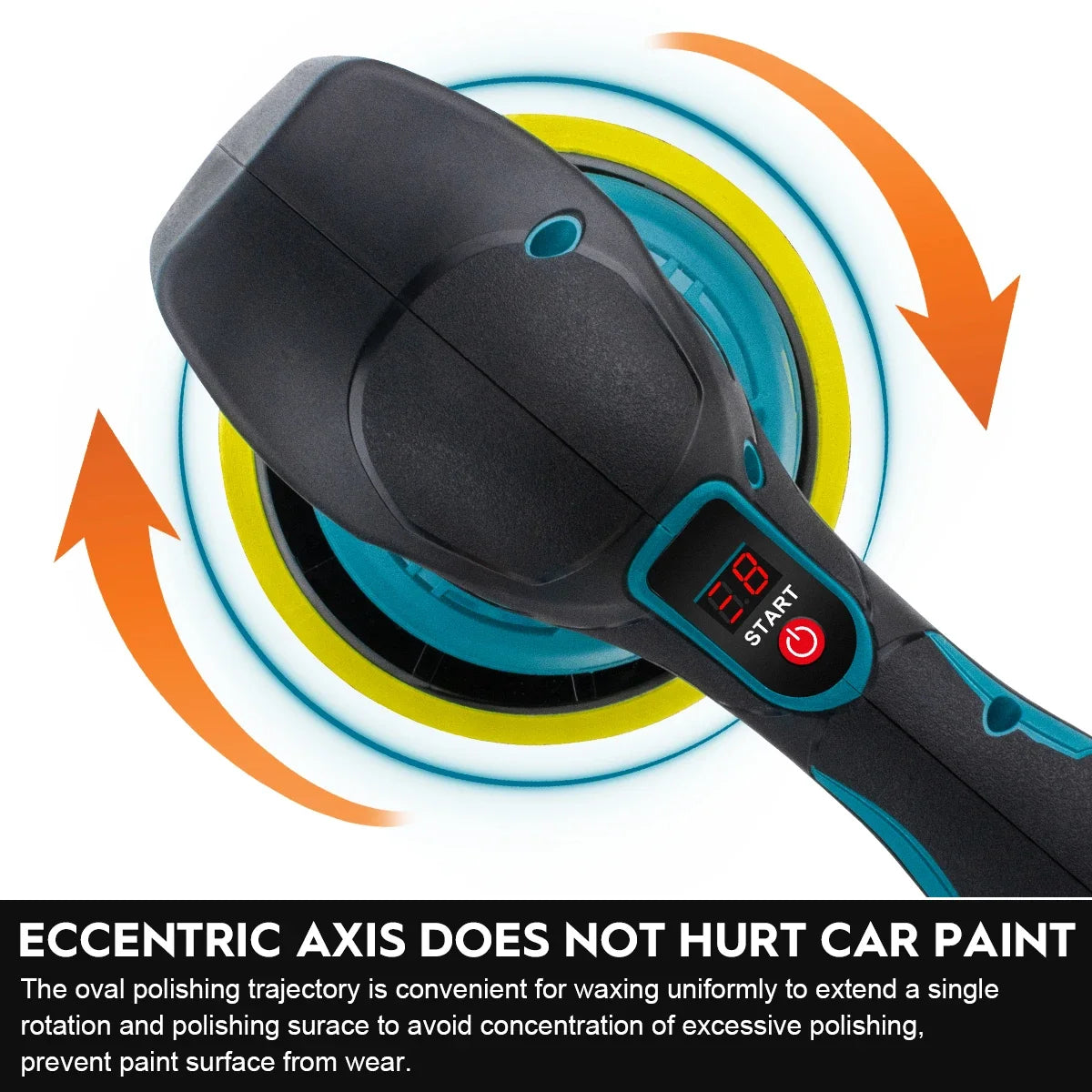 Gismis-pulidor de coche inalámbrico con pantalla Digital de 8 engranajes, pulidor eléctrico, máquina pulidora de encerado para coche, Pin de batería Makita de 18V
