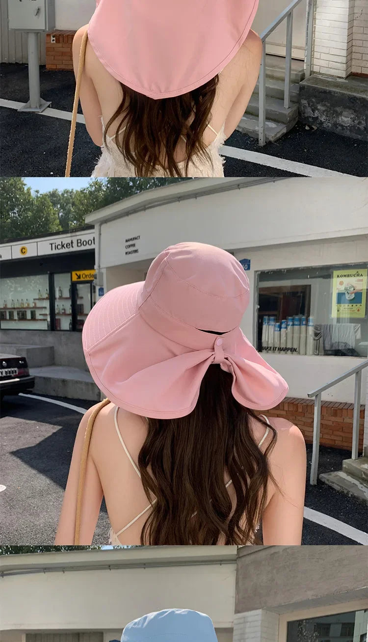 Sombrero de cubo para el sol al aire libre para mujeres y niñas, sombrero de pesca, sombrero de cubo de ala ancha con cubierta para el cuello, gorra de Safari con protección UPF 50+