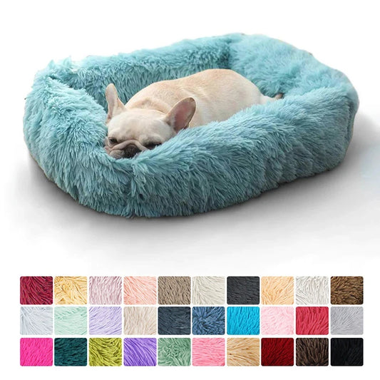 Cama rectangular de felpa para perros, estera cálida de invierno, cama para perros y gatos pequeños, medianos y grandes, perrera, cojín para gatos, accesorios para sofá para mascotas