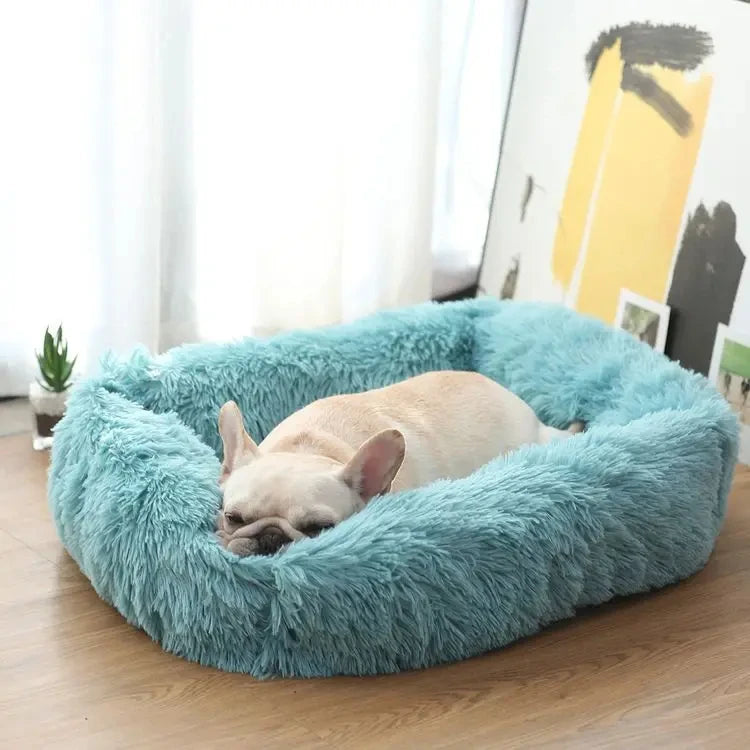Cama rectangular de felpa para perros, estera cálida de invierno, cama para perros y gatos pequeños, medianos y grandes, perrera, cojín para gatos, accesorios para sofá para mascotas