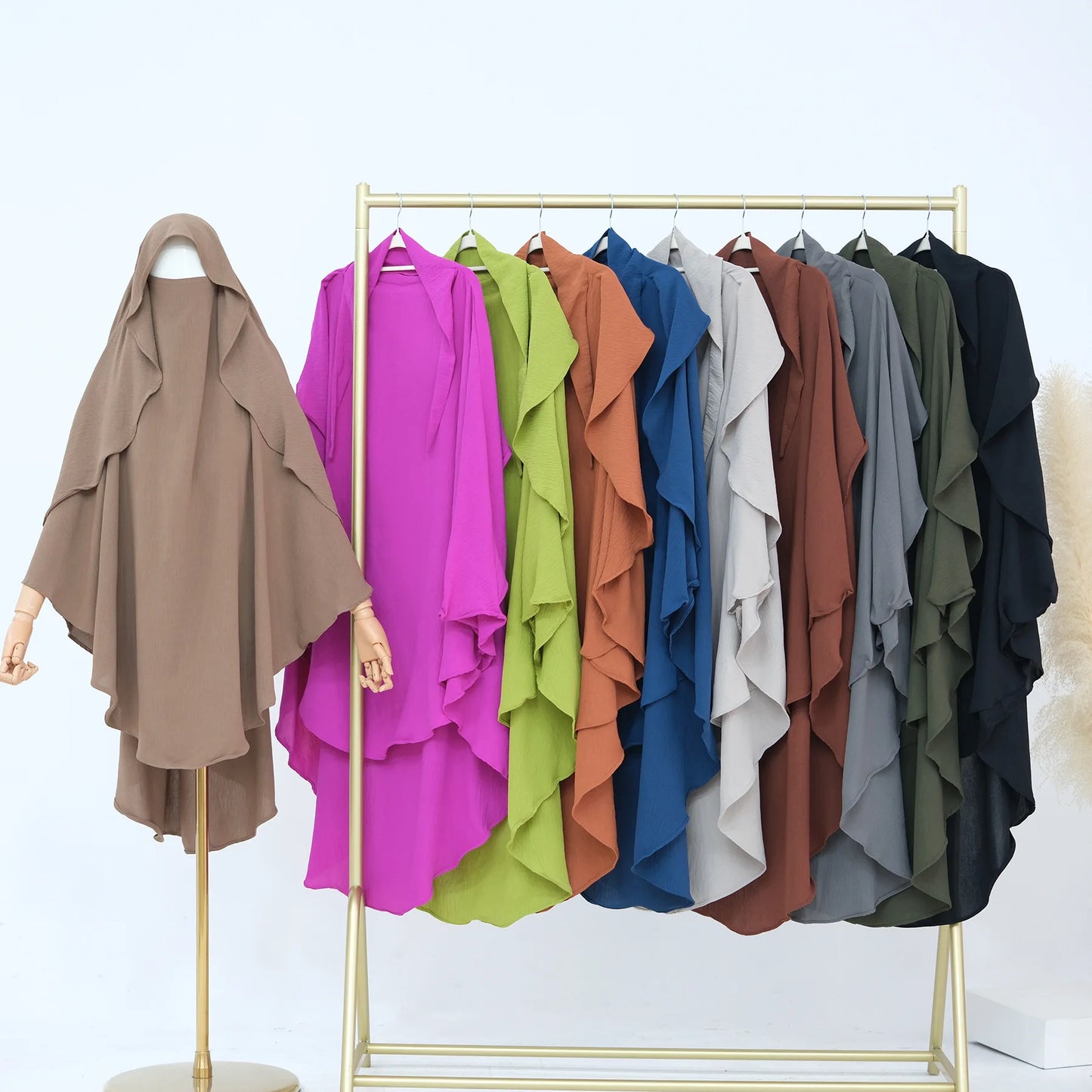 Hijab musulmán liso para mujer, ropa Khimar plisada árabe de Ramadán Eid, Jersey de oración de Iglesia islámica, bufanda Niqab, 2025