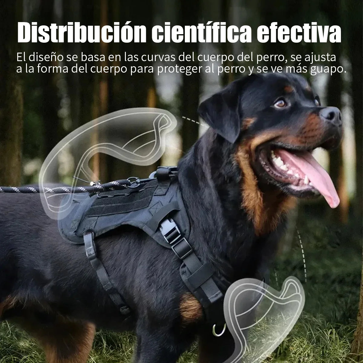 Collares para perros Arnés Chalecos grandes Correa para mascotas Arnés de seguridad para perros grandes, chaleco de entrenamiento para mascotas de Bulldog Francés, Pastor Alemán y Perro Malinois, accesorios para perros