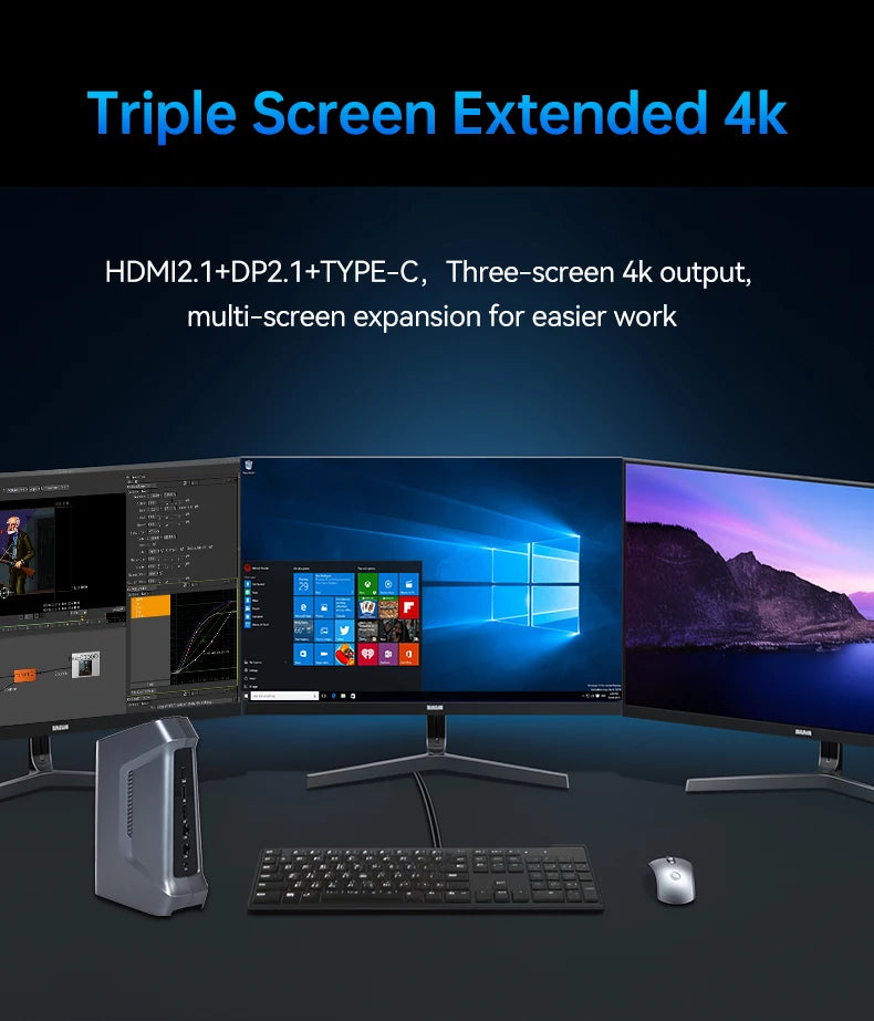 Helorpc Mini PC DIY para Juegos – Inter Ultra 7 165H, Soporte Windows 10 y Linux