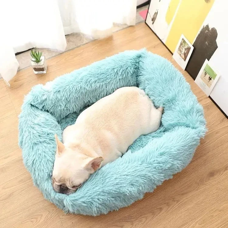 Cama rectangular de felpa para perros, estera cálida de invierno, cama para perros y gatos pequeños, medianos y grandes, perrera, cojín para gatos, accesorios para sofá para mascotas