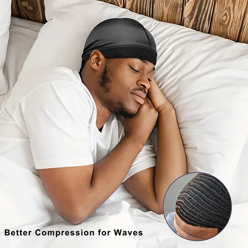 2 unids/lote, gorro ondulado de cúpula sedosa, pañuelos elásticos, gorro de peluca Unisex, cubierta para la cabeza para dormir durante la noche, gorro para quimio para pérdida de cabello contra el cáncer, accesorios para