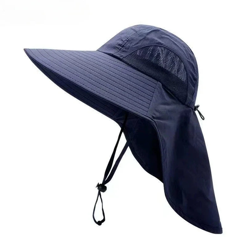 Gorro de pescador impermeable para verano, gorro con protección solar para senderismo al aire libre, pesca, ciclismo, alero grande, protección para el cuello, 1/2/4 Uds.