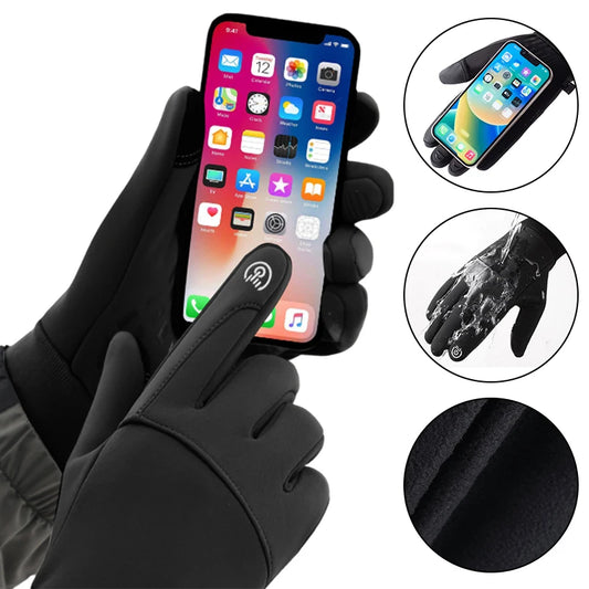 Guantes cálidos impermeables para invierno, guantes para deportes al aire libre a prueba de viento con pantalla táctil para hombres y mujeres, senderismo, ciclismo, pesca, esquí