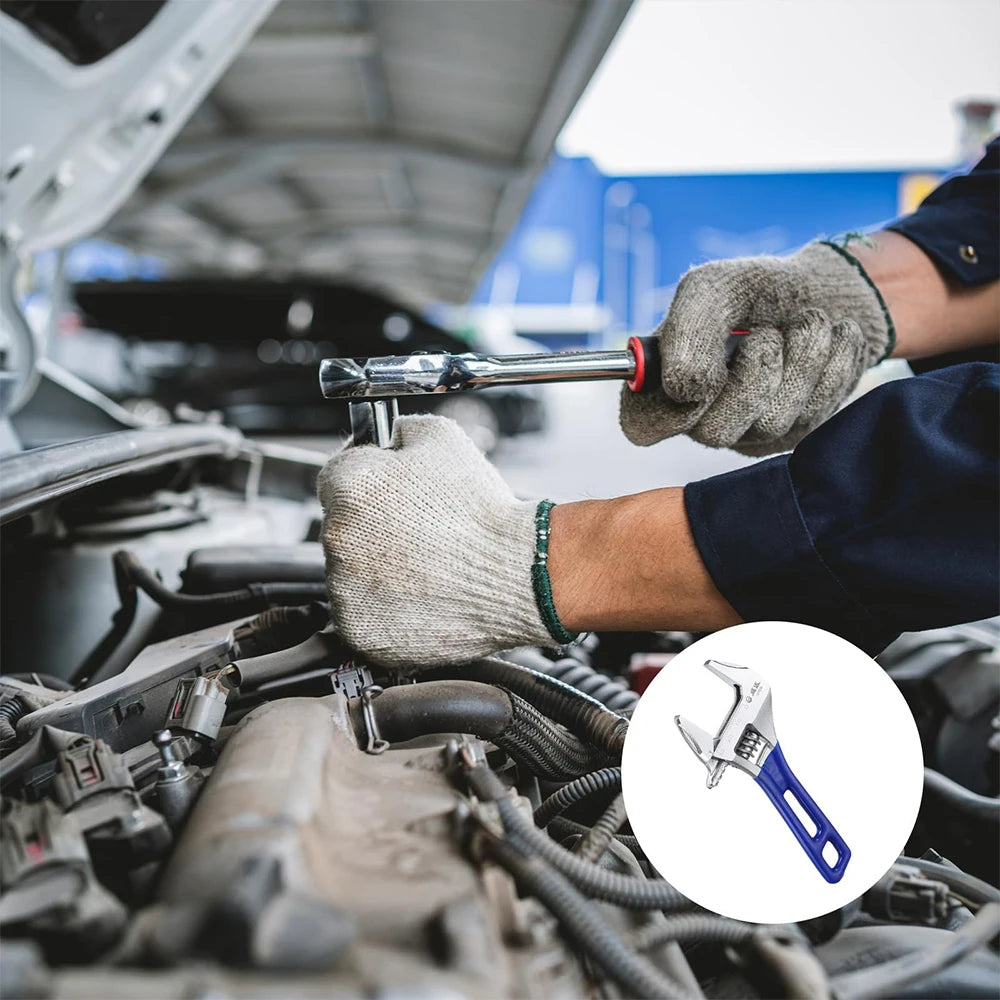 Llave ajustable de 5 pulgadas, apertura amplia, 0-30cm, llave forjada de acero al cromo vanadio con mango corto, herramienta manual