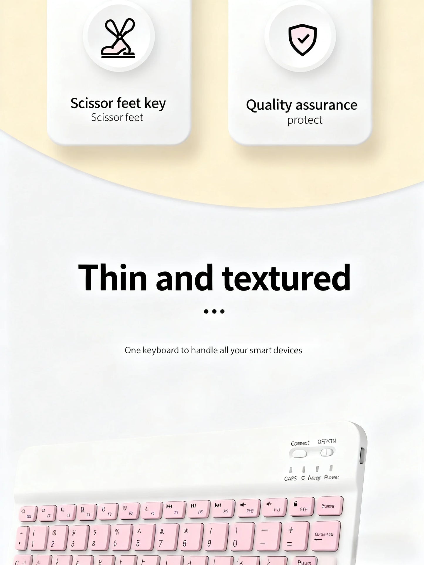 Teclado Bluetooth Teclado inalámbrico de 84 teclas Compatible con tabletas iPad Samsung Xiaomi de 7/10 pulgadas y teclado Mini iPad para iPad