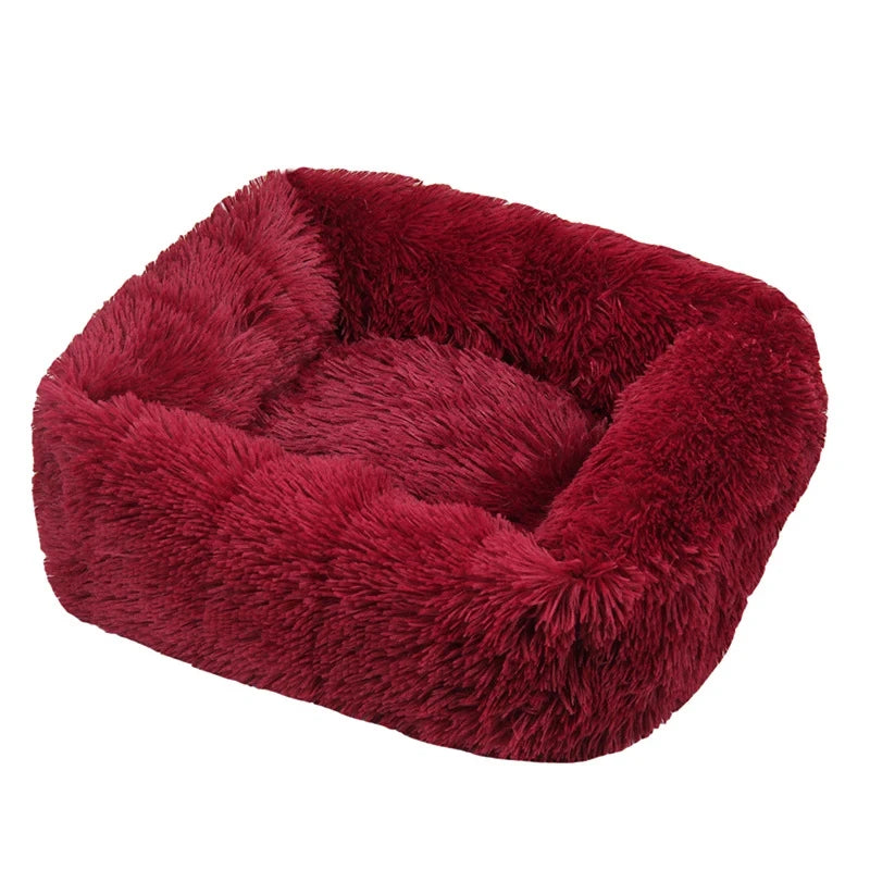 Cama rectangular de felpa para perros, estera cálida de invierno, cama para perros y gatos pequeños, medianos y grandes, perrera, cojín para gatos, accesorios para sofá para mascotas