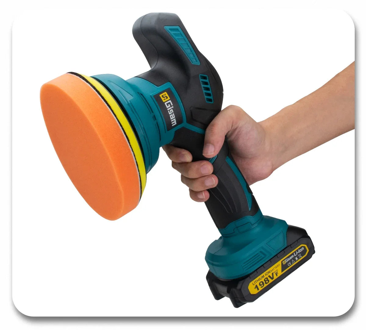 Gismis-pulidor de coche inalámbrico con pantalla Digital de 8 engranajes, pulidor eléctrico, máquina pulidora de encerado para coche, Pin de batería Makita de 18V