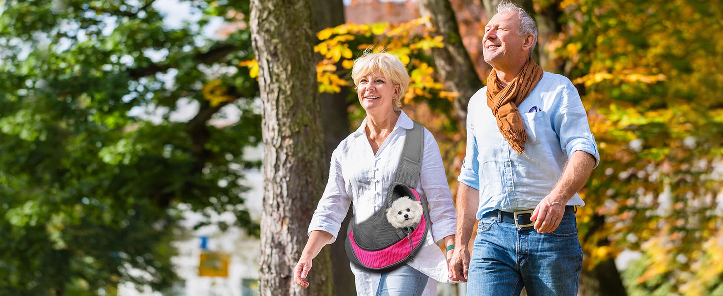 Portabebés para perros y mascotas, bandolera para viajes al aire libre, malla transpirable, bolsa con eslinga segura, capacidad de carga de 5 kg para perros y gatos