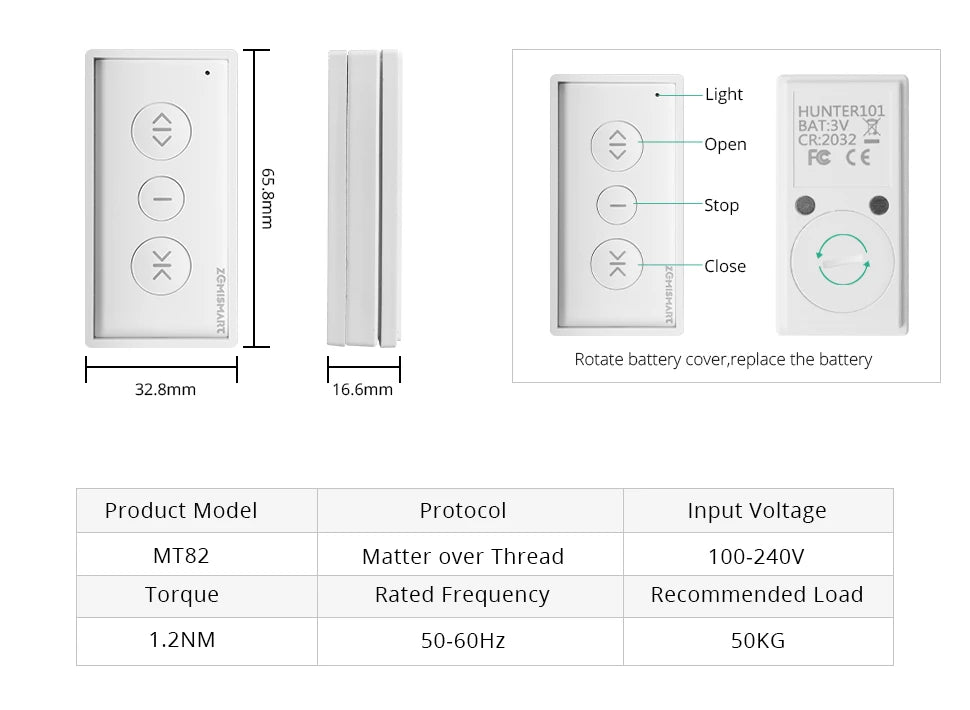 Zemismart-Motor de cortina inteligente Matter Over Thread, aplicación de Google Home, Control automático de sistema de cortina