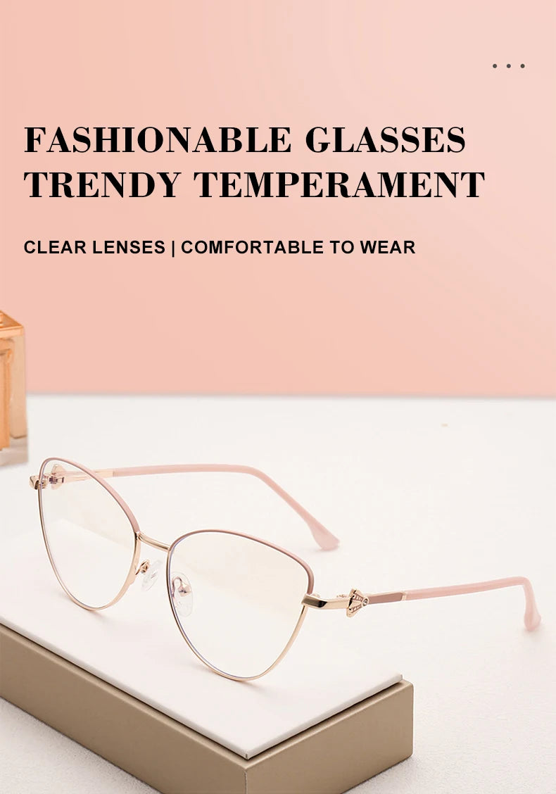 VICKY, nueva moda, Simple, ojo de gato, diseño de marco personalizado, gafas de lectura antiluz azul para mujer, prescripción personalizable