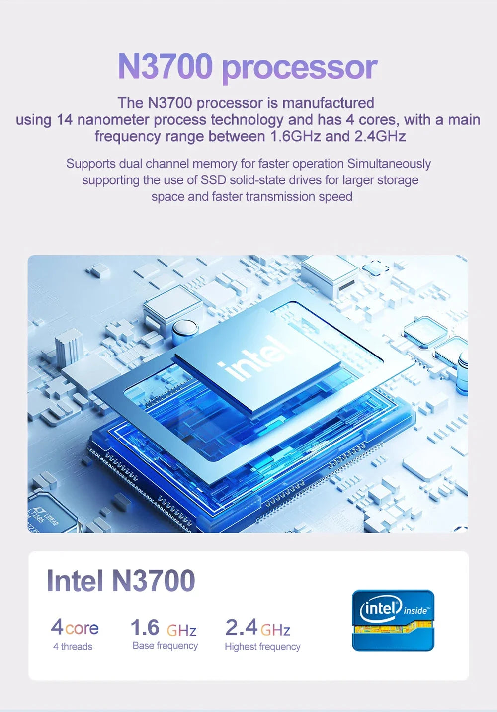 Ordenador Portátil de 15,6’’ – 16GB RAM, 2TB SSD, Intel N3700, Windows 11 Pro