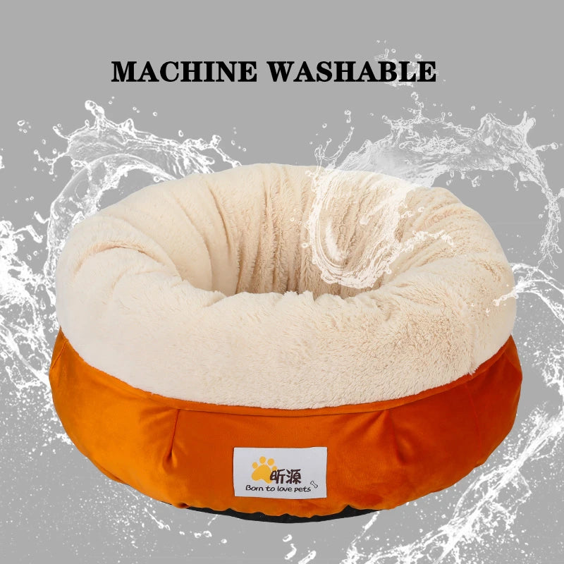 Cama de felpa de terciopelo para gatos, cesta para gatos, casa anidada, saco de dormir, perrera, camas cálidas de invierno, cojín para perros pequeños legowisko dla kota