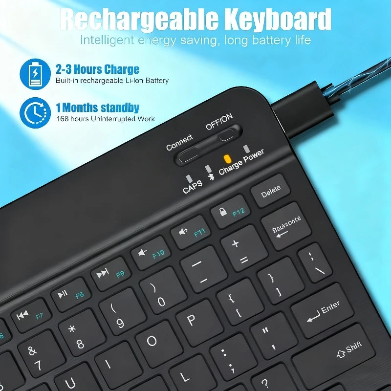 Teclado Bluetooth Teclado inalámbrico de 84 teclas Compatible con tabletas iPad Samsung Xiaomi de 7/10 pulgadas y teclado Mini iPad para iPad