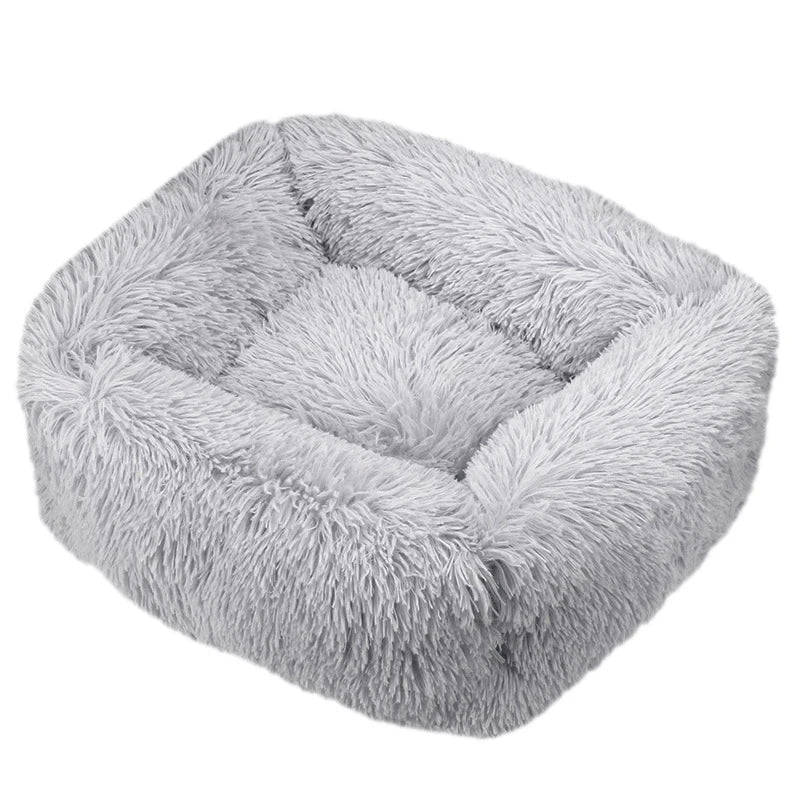 Cama rectangular de felpa para perros, estera cálida de invierno, cama para perros y gatos pequeños, medianos y grandes, perrera, cojín para gatos, accesorios para sofá para mascotas