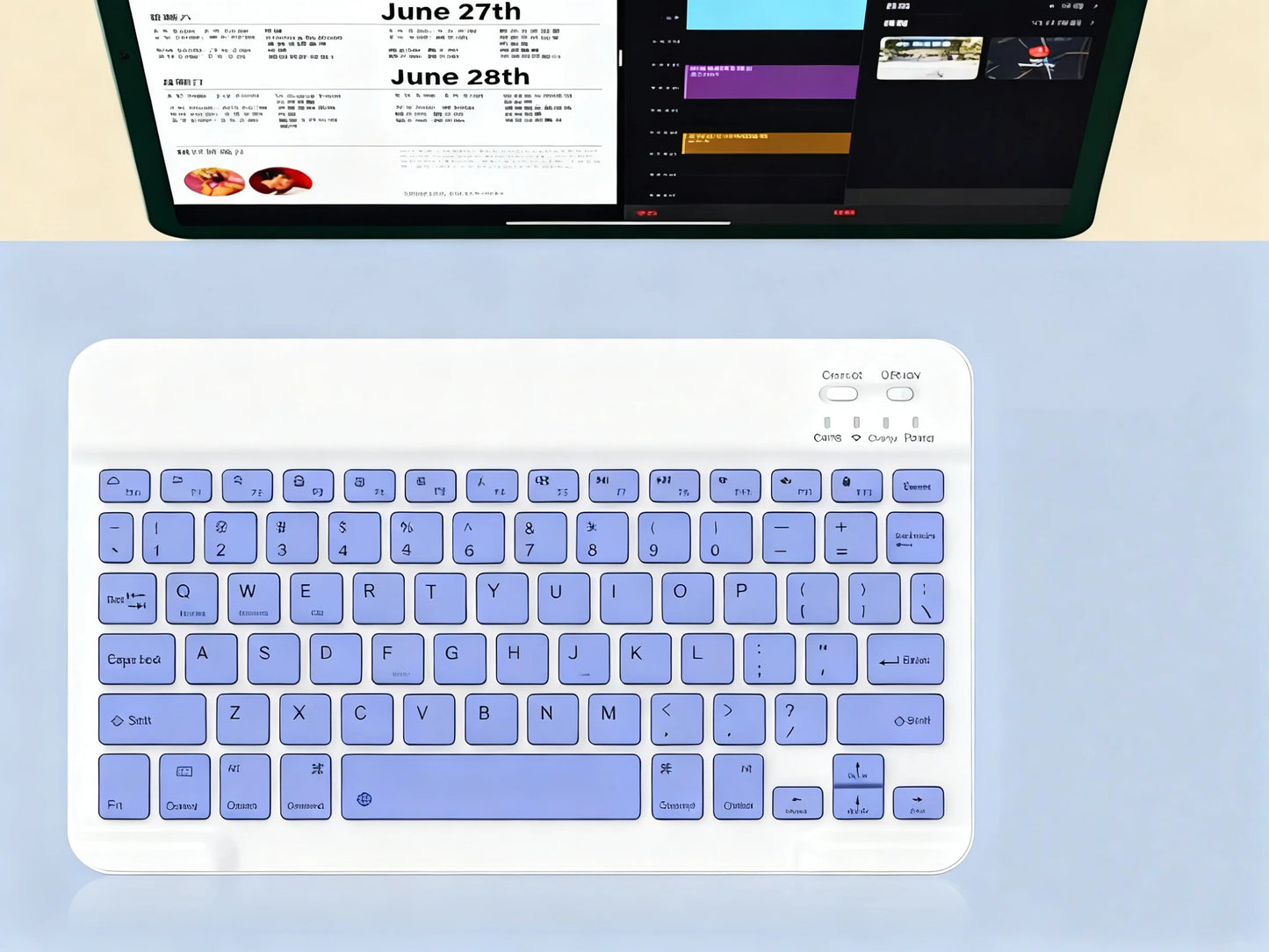 Teclado Bluetooth Teclado inalámbrico de 84 teclas Compatible con tabletas iPad Samsung Xiaomi de 7/10 pulgadas y teclado Mini iPad para iPad