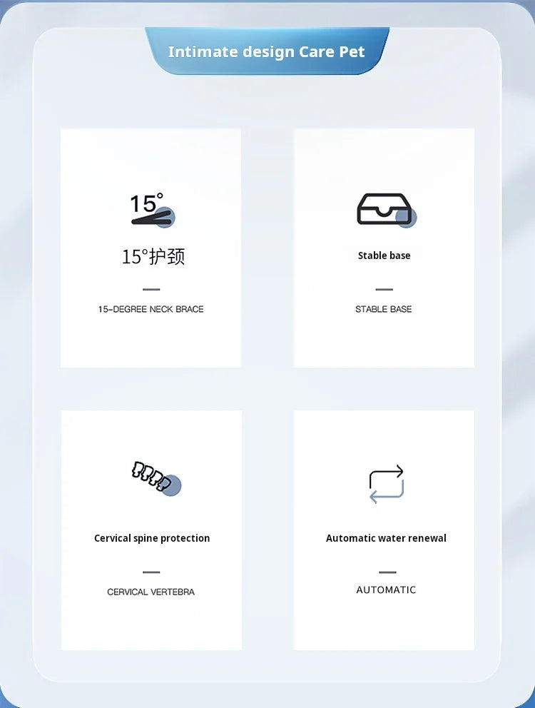 Cuencos para mascotas con alimentador de agua, diseño de oreja inclinado, juego de cuencos para agua y comida para gatos con botella de agua por gravedad para protección del cuello, 3 en 1