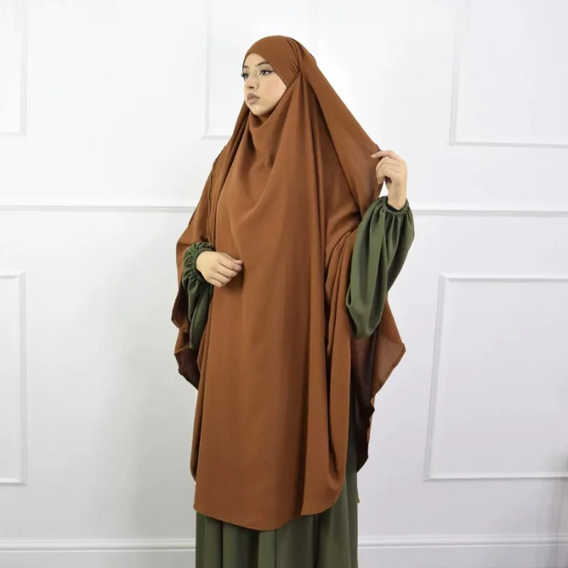 Hijab musulmán liso para mujer, ropa Khimar plisada árabe de Ramadán Eid, Jersey de oración de Iglesia islámica, bufanda Niqab, 2025