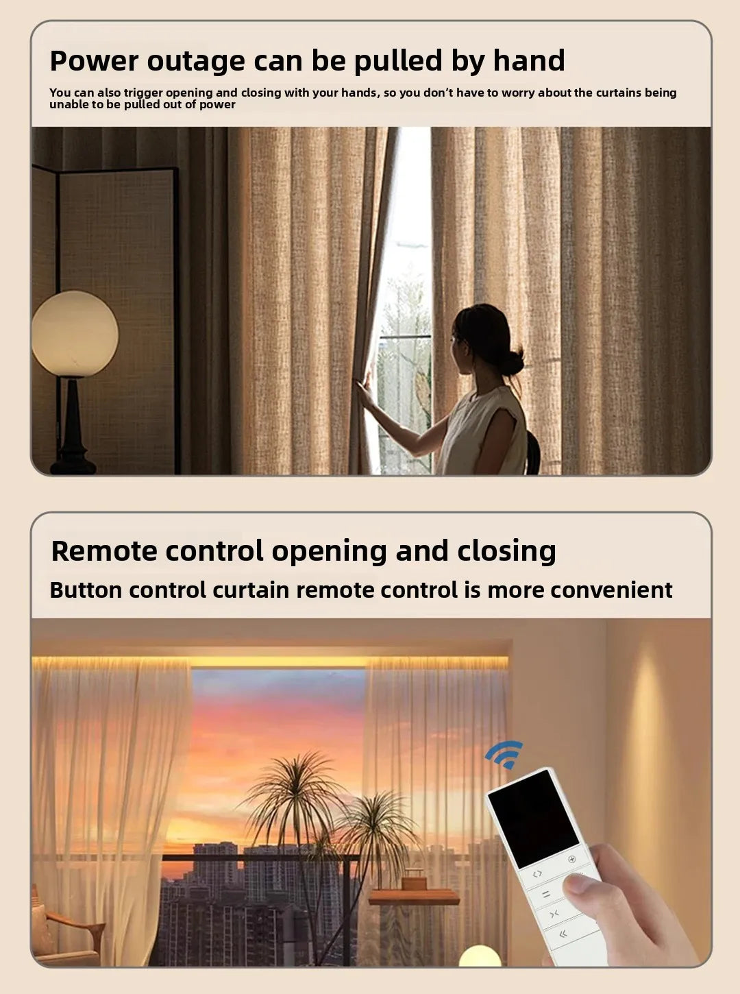 Cortinas eléctricas inteligentes con Control de voz y pista deslizante silenciosa para dormitorio, revestimientos de ventanas automáticos con luz ajustable