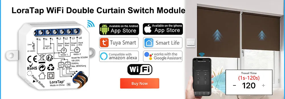 Tuya Smart Life UE WiFi doble cortina interruptor para persiana enrollable motor eléctrico Google Home Alexa Echo Control de voz DIY