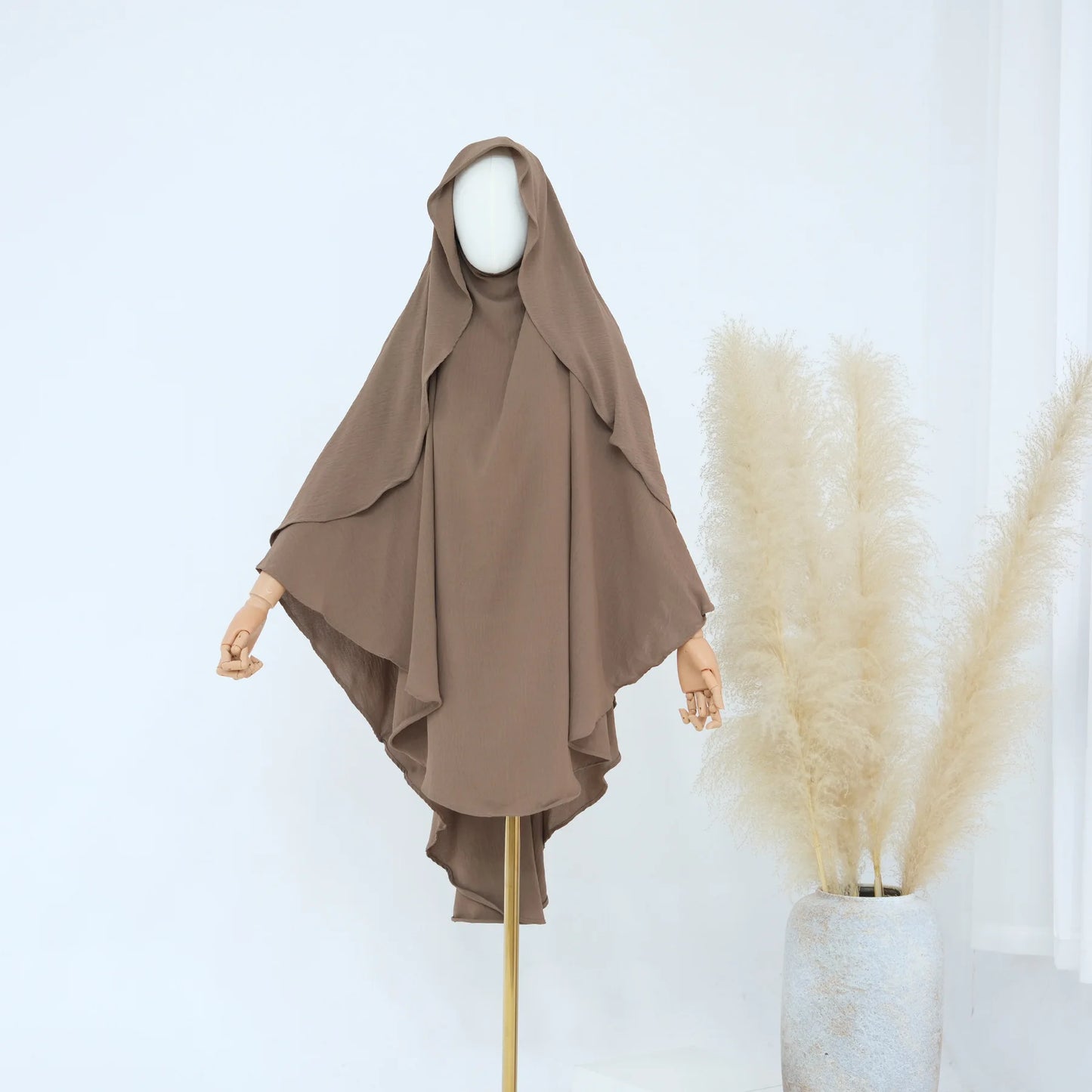 Hijab musulmán liso para mujer, ropa Khimar plisada árabe de Ramadán Eid, Jersey de oración de Iglesia islámica, bufanda Niqab, 2025