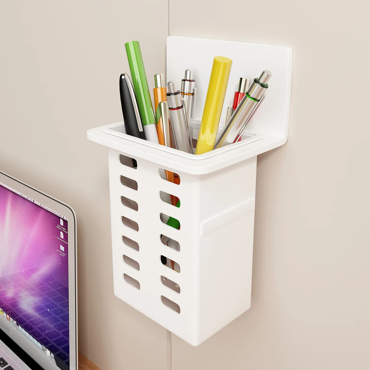 Desagüe de pasta de dientes montado en la pared y estante de almacenamiento de cepillos de dientes para suministros de baño, habitación, sala de estar, almacenamiento multifuncional, 1-3 uds.