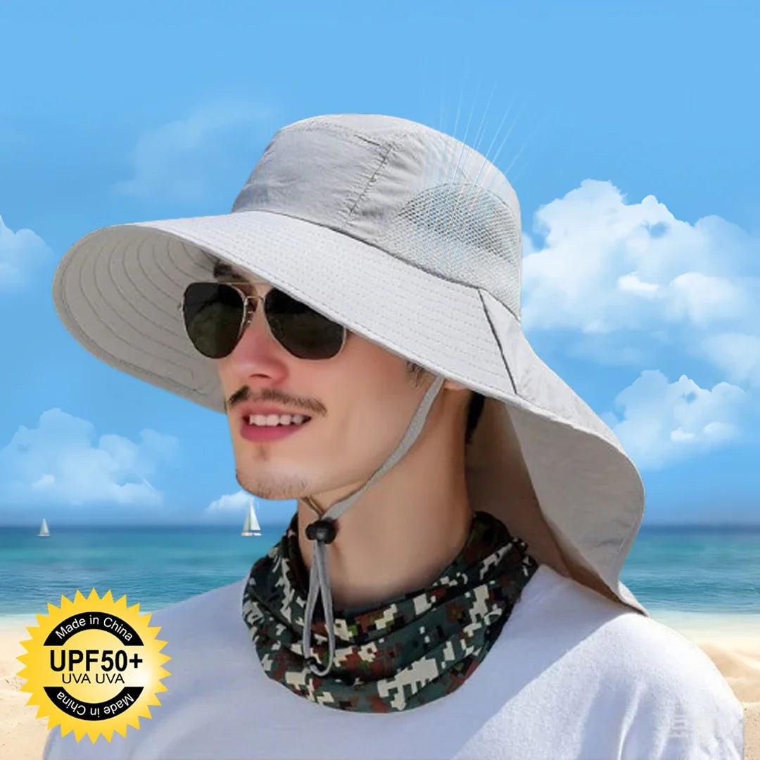 Gorro de pescador impermeable para verano, gorro con protección solar para senderismo al aire libre, pesca, ciclismo, alero grande, protección para el cuello, 1/2/4 Uds.