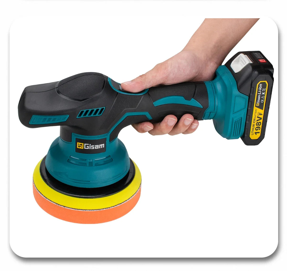 Gisam 8Gear Pulidora Digital Inalámbrica para Auto