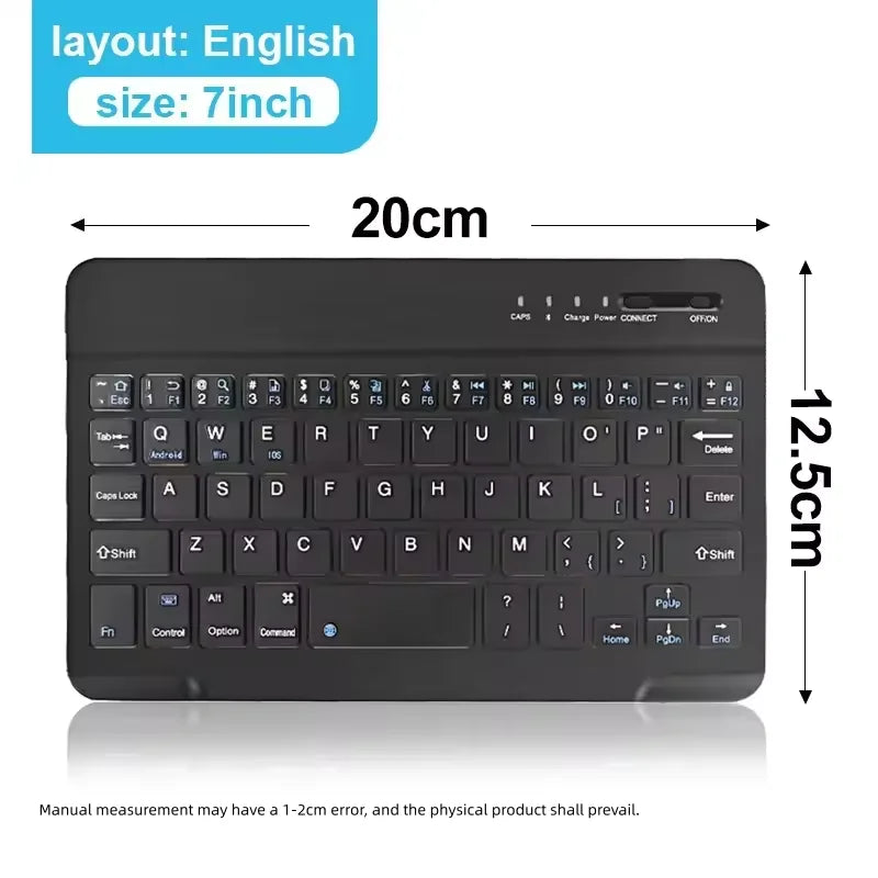 Teclado Bluetooth Teclado inalámbrico de 84 teclas Compatible con tabletas iPad Samsung Xiaomi de 7/10 pulgadas y teclado Mini iPad para iPad