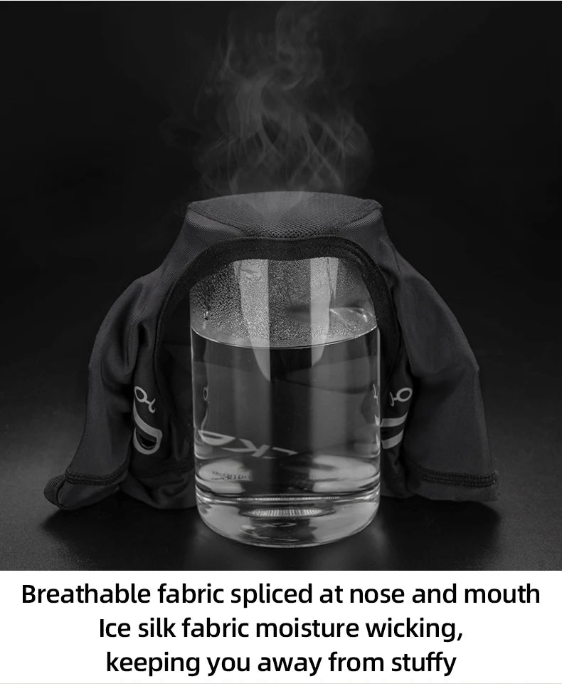 ROCKBROS-Sombrero de ciclismo, pasamontañas fresco de verano, protección UV, bufanda para bicicleta, senderismo, sombrero de seda de hielo, cubierta para la cara, forro para casco deportivo