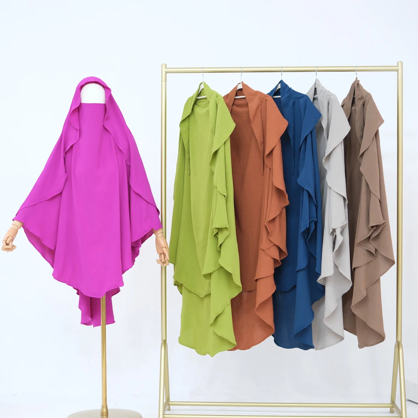 Hijab musulmán liso para mujer, ropa Khimar plisada árabe de Ramadán Eid, Jersey de oración de Iglesia islámica, bufanda Niqab, 2025